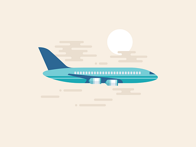 Le Routard #2 cloud design flat holidays illustration plane sky sun travel vector
