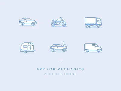 Vehicles icons icons illustrations set vehicles