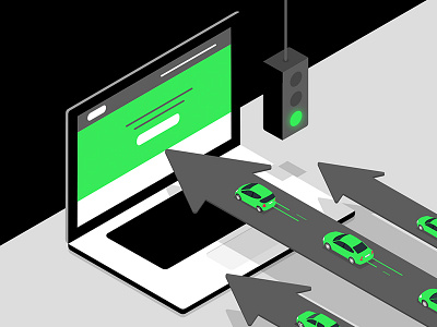 Web Traffic Blog Illustration blog green illustration marketing seo traffic web