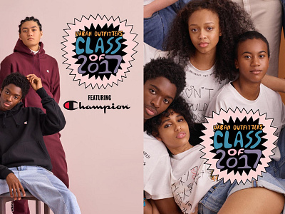 Urban Outfitters Class of 2017 design groovy hand drawn lettering logo logo design mark old school typography