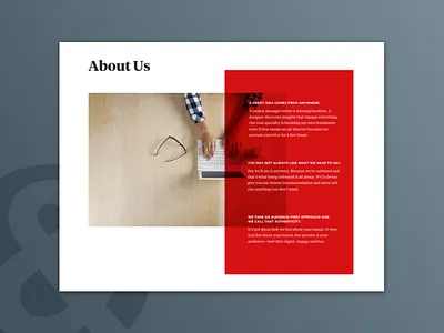 About Us clean layers simple ui ui design