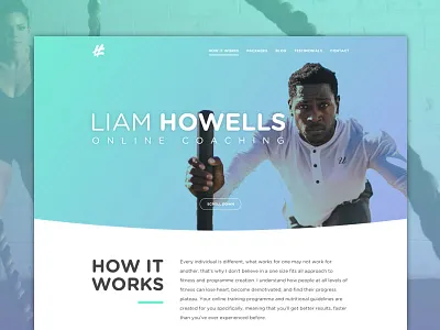 Personal Trainer website gradient gym header hero one page personal trainer web design website