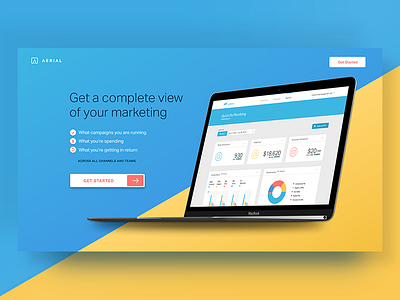 Aerial Header for the Marketing Website landing layout marketing saas website