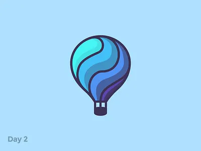 Daily Logo 2/50 - Hot Air Balloon air branding dailylogochallenge flat hot air balloon illustration lift logo mark