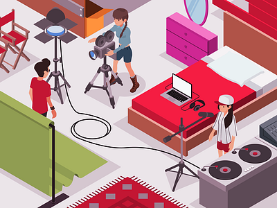 Creator Academy P1 art illustration isometric vector youtube