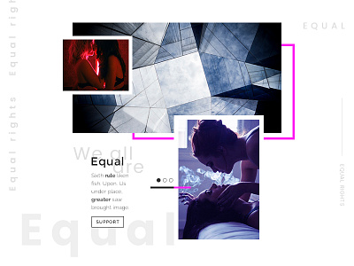 Equal rights black design grey pink ui