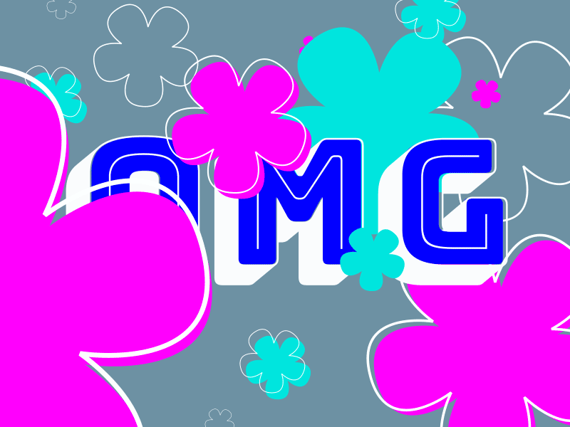 OMG animation florals flowers gif motion graphic typography