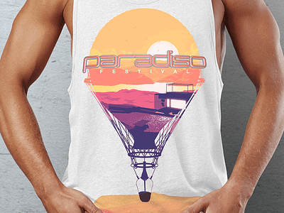 Paradiso Festival Shirt edm festival illustration landscape music vector