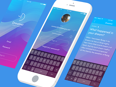 Dreamer App Sample Screens abstract app dream icon ios journal logging ui