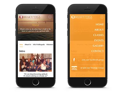 Yoga Mobile Site design mobile navigation ui ux visual design yoga