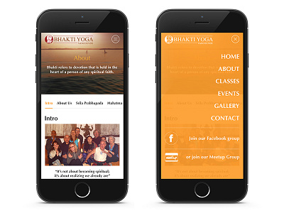 Yoga Mobile Site design mobile navigation ui ux visual design yoga