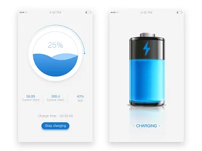battery ui，app