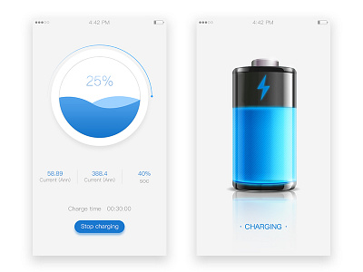 battery ui，app