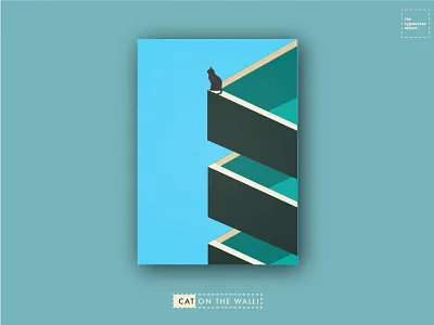 Cat On The Wall - Poster 2 cat on the wall graphic design poster