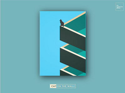 Cat On The Wall - Poster 2 cat on the wall graphic design poster