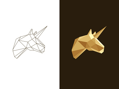 Unicorn design geometric geometry logo origami unicorn