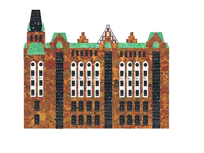 Speicherstadt building hamburg illustration sight warehouse district