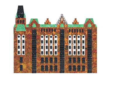 Speicherstadt building hamburg illustration sight warehouse district