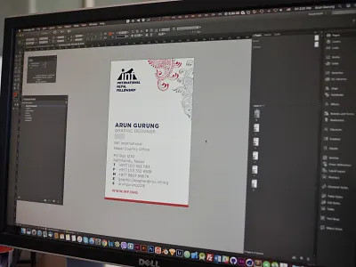 Business card for INF business card card indesign office pattern red