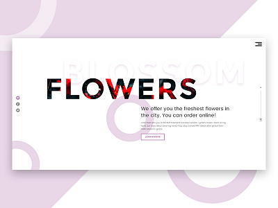 Flowers Shop design flowers header purple ui white