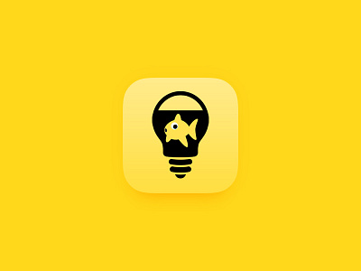 Fish black bulb fish icon idea yellow