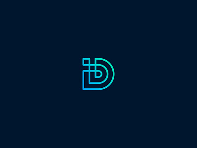 D Logo agency branding d digital geometric gradient logo minimal simple