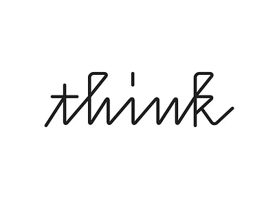 Think lettering logo script type typography wip