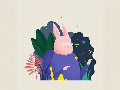 illustration for Elice_let's learn together alice cloud coding education elice illustration rabbit vector