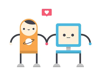 Man+machine system = love love man machine robot