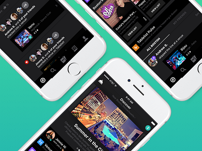 Tablelist Mobile City Feed activity feed events feed home ios iphone mobile music nightlife redesign ui ux