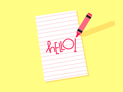 🖍 crayola handwriting hello illustration illustrator paper pencil typography