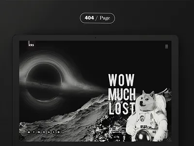 404 Page 404 black concept design doge krs new page ui ux web