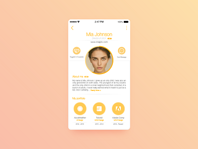 Portfolio UI app flat ios portfolio profile resume ui