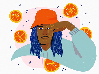 Blood Orange blood orange drawing editorial editorial illustration illustration man music music review musician people portrait spot illustration