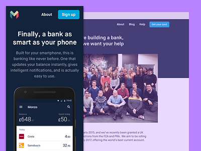 New Monzo Website bank fintech monzo website