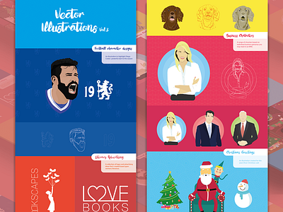 Vector Illustrations Vol. 2 behance project clever awesome best cool colour cute dog design studio drawing flat illustrations football chelsea graphic love books modern colourful inspiration vector designs