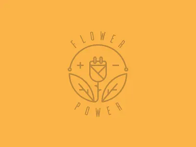 Flower Power branding electricity flower logo power volt yellow