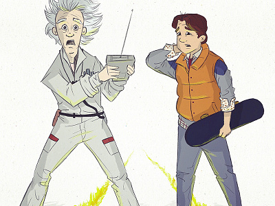 Back to the Future doc brown drawing future illustration marty mcfly movie past sketch time travel