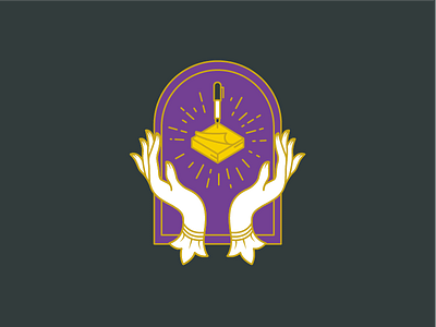 Design Is My Religion enamel hands illustration pin post it religion
