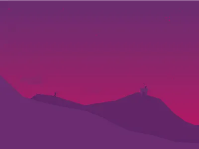 Lost 2d depth design illustration lost purple ufo