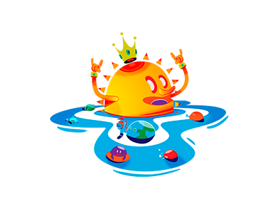 King Summer cartoon flat graphic design illustrator summer sun vector
