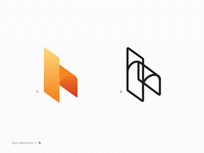 Explorations for h branding gradient h letter logo stroke