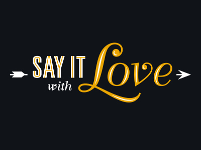 Say it with love black gold love type valentine valentines day