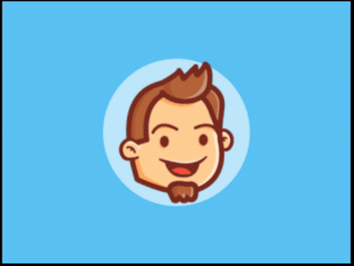 Sylvain Drolet Avatar WIP animate avatar blue cartoon cute happy head logo motion vector