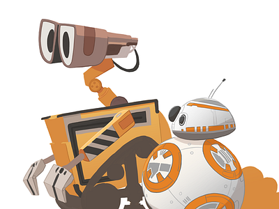 WIP bb 8 disney droid illustration mashup pixar robot star wars wall e