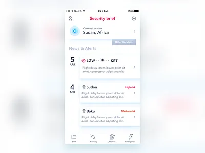Travel Feed flight location plan