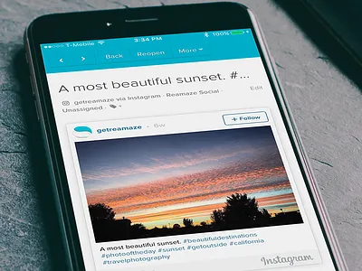 Reamaze for iOS Instagram Conversation awesome dashboard experience flat font instagram ios iphone minimialistic spacing ui ux