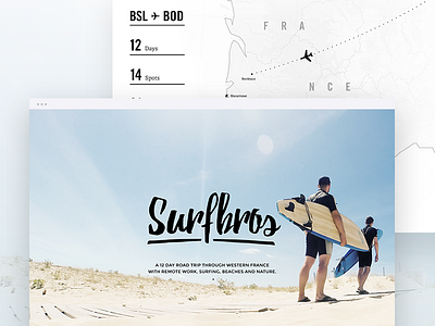 Surfbros – Travel Blog clean full screen remote work road trip semplice surf surfbros travel blog ui ux vanlife web design