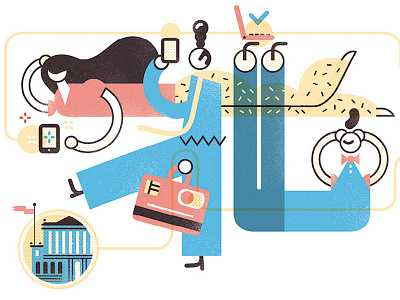 El País Newspaper: Digital Banking apps banks character design connect digital drawing editorial editorial illustration illustration magazine trends vector