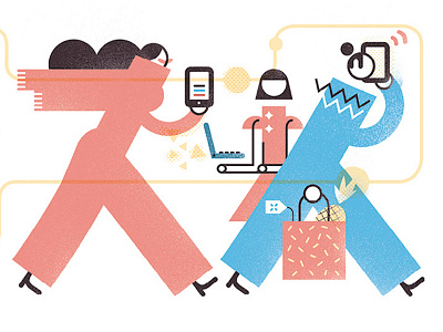 El País Newspaper: Digital Banking apps banks character design connect digital drawing editorial editorial illustration illustration magazine trends vector